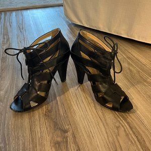 BCBG Black Lace-up Heels (size 9)